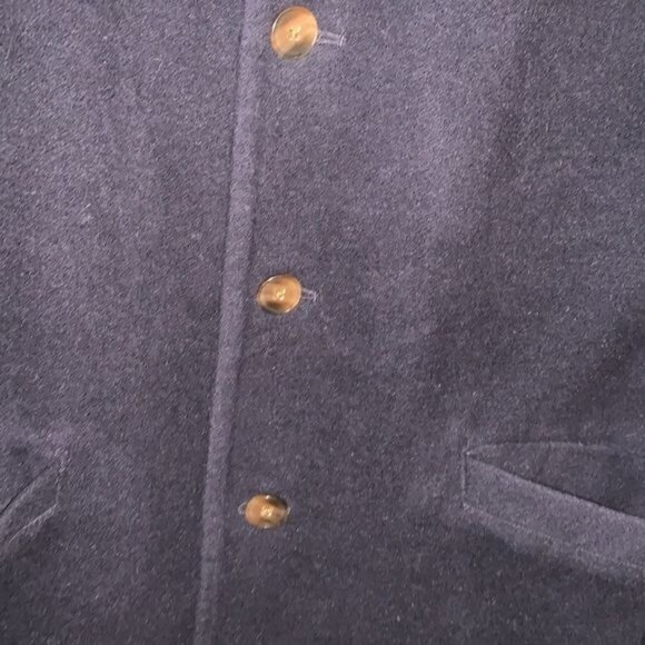 Perry Ellis Mens Wool Blend Coat Size M Navy Blue - Picture 6 of 8
